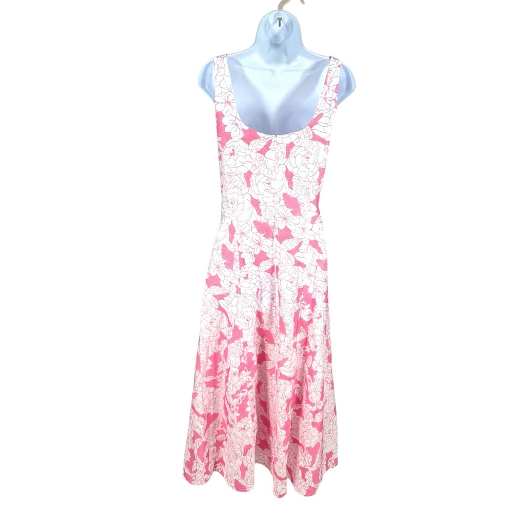 Three Graces London Ada Embroidered Cotton Midi Dress Pink Size 16 NWT Resort - Picture 8 of 12